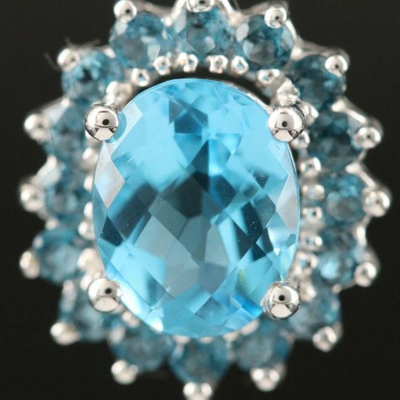 $3250 / EFFY / 3.14 CT AAA Blue Topaz Necklace / 14K Gold